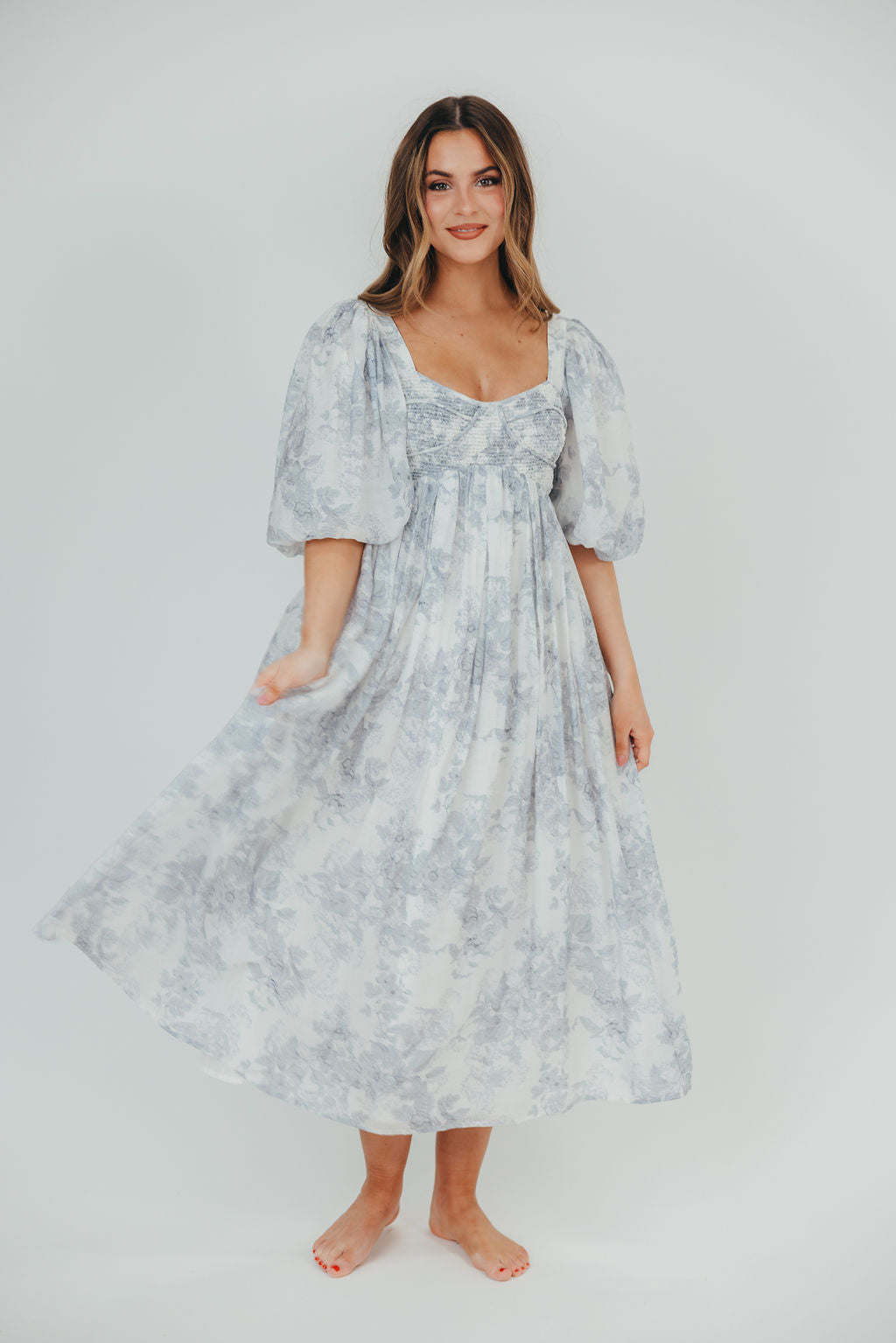 Harlow Maxi Dress in Light Blue Floral - Bump Friendly & Inclusive Sizing (S-3XL) - Sign up for Restocks Early May