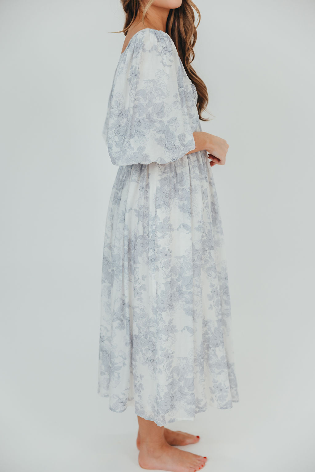 house of harlow blue floral dress Harlow Blue Gingham Floral Embroidered Maxi Dress