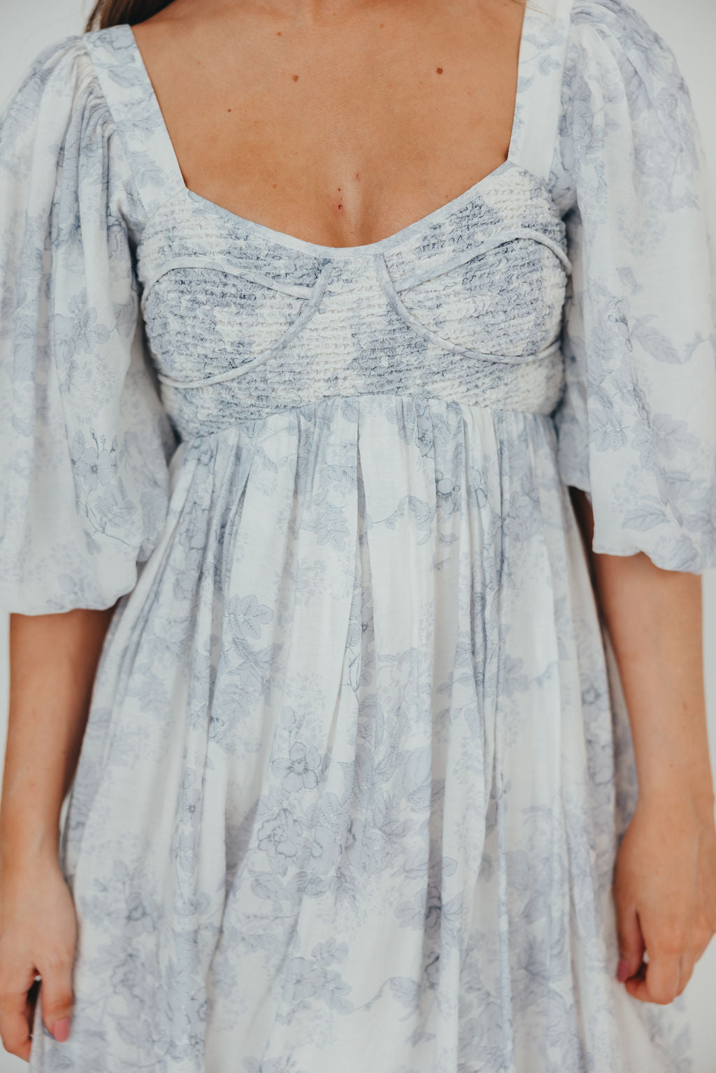 Harlow Maxi Dress in Light Blue Floral - Bump Friendly & Inclusive Sizing (S-3XL) - Low Stock