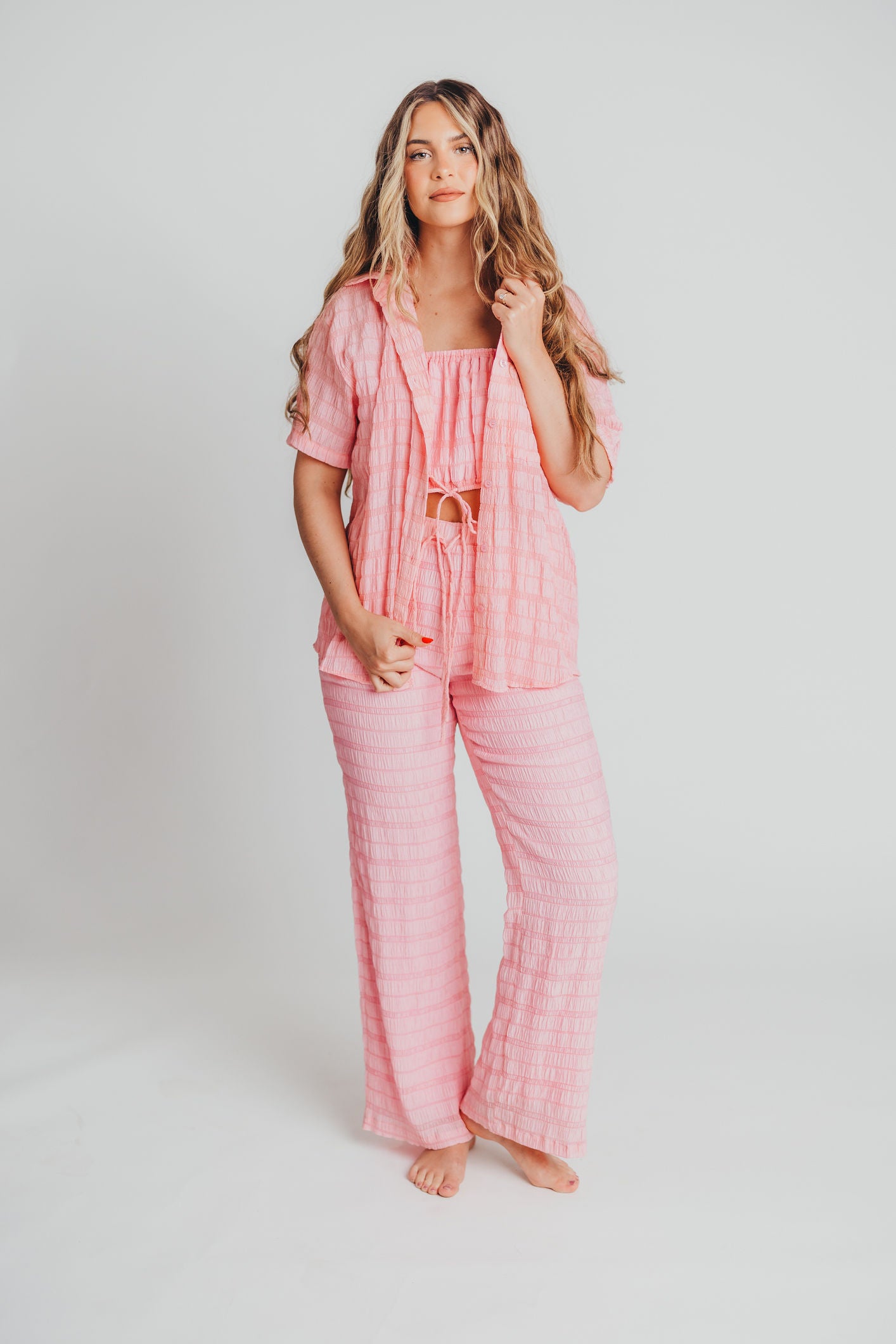 Rowan Cami & Shirt Set in Pink