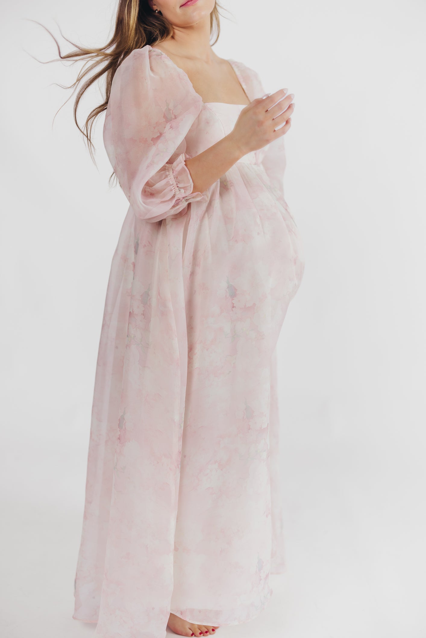 *New* Mona Maxi Dress with Smocking in Pale Pink Floral - Bump Friendly & Inclusive Sizing (S-3XL)