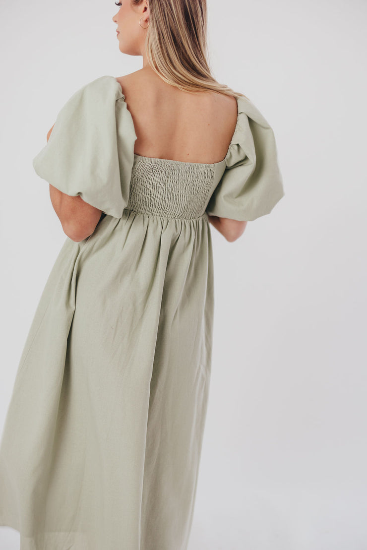 Hamilton Midi Dress in Olive - Bump Friendly & Inclusive Sizing (S-2XL)