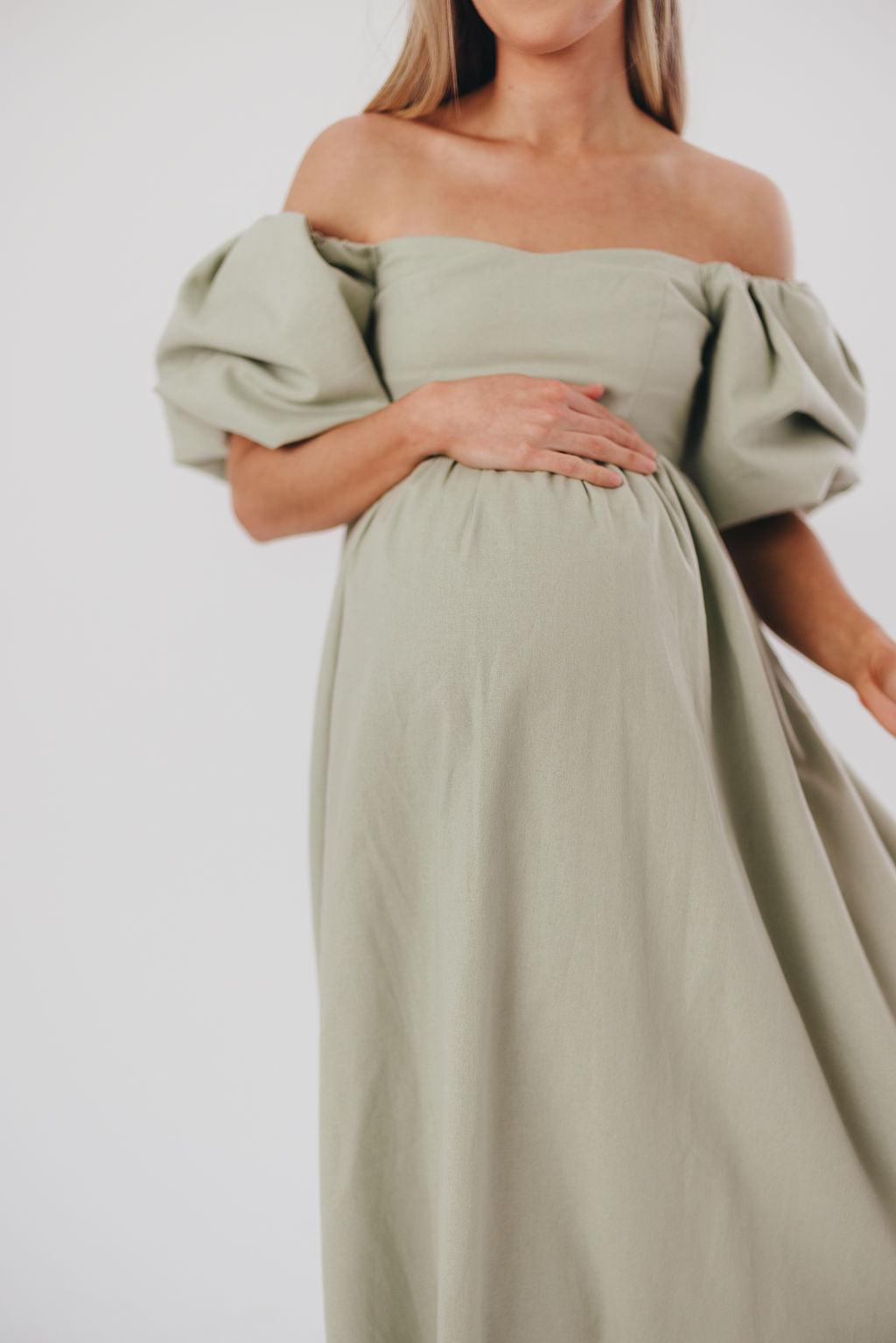 Hamilton Midi Dress in Olive - Bump Friendly (S-XL)