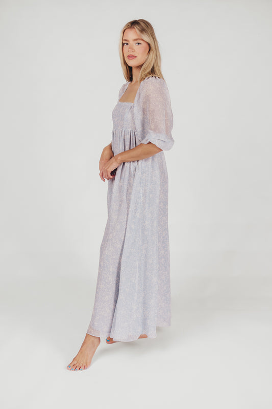 *New* Mona Maxi Dress with Smocking in Baby Blue - Bump Friendly & Inclusive Sizing (S-3XL)