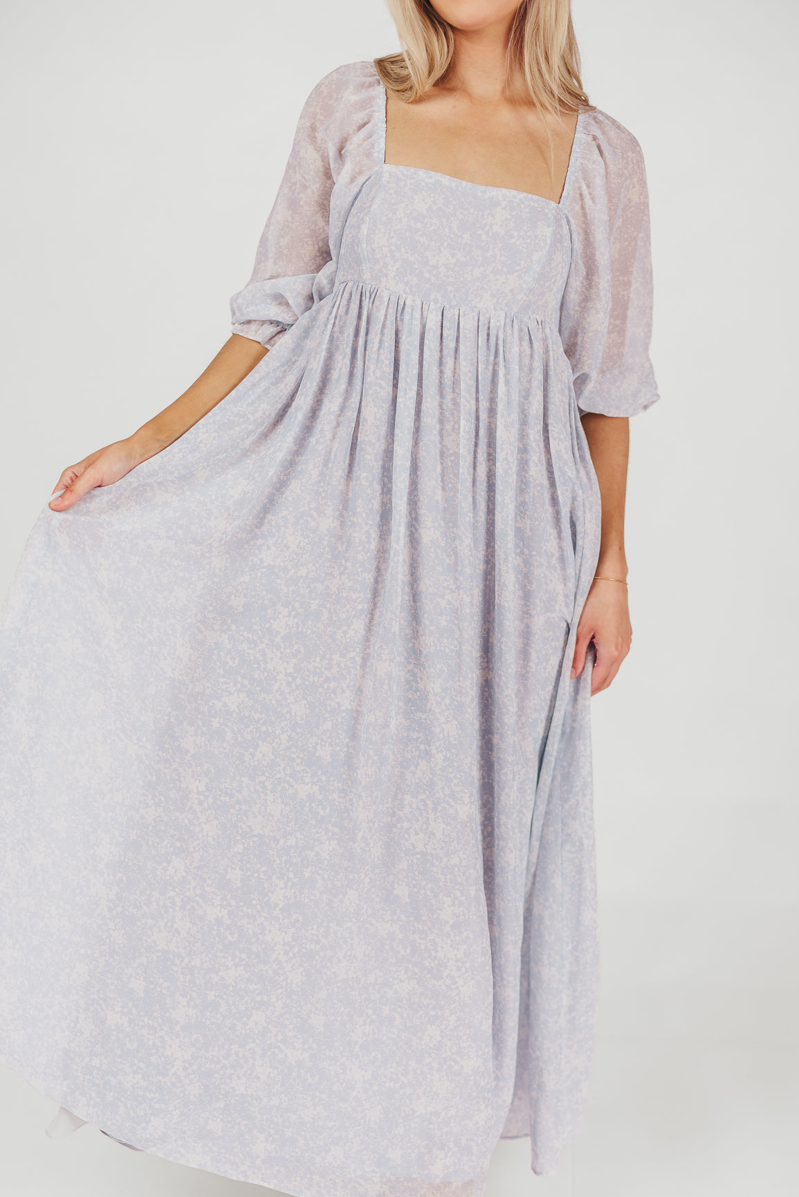 *New* Mona Maxi Dress with Smocking in Baby Blue - Bump Friendly & Inclusive Sizing (S-3XL)