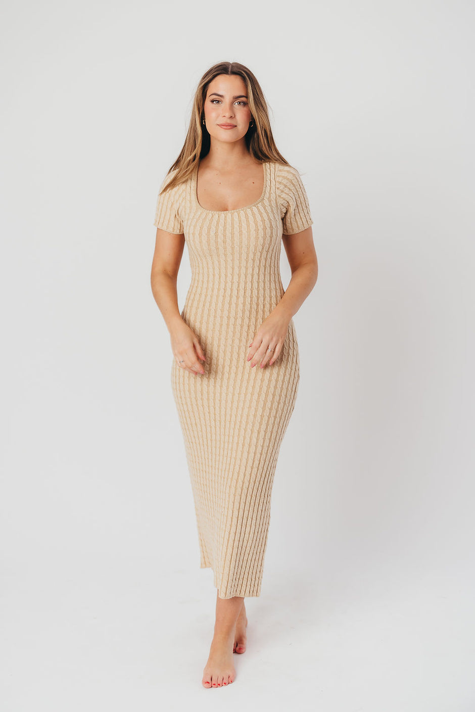 Sand Horse Knit Sweater Dress