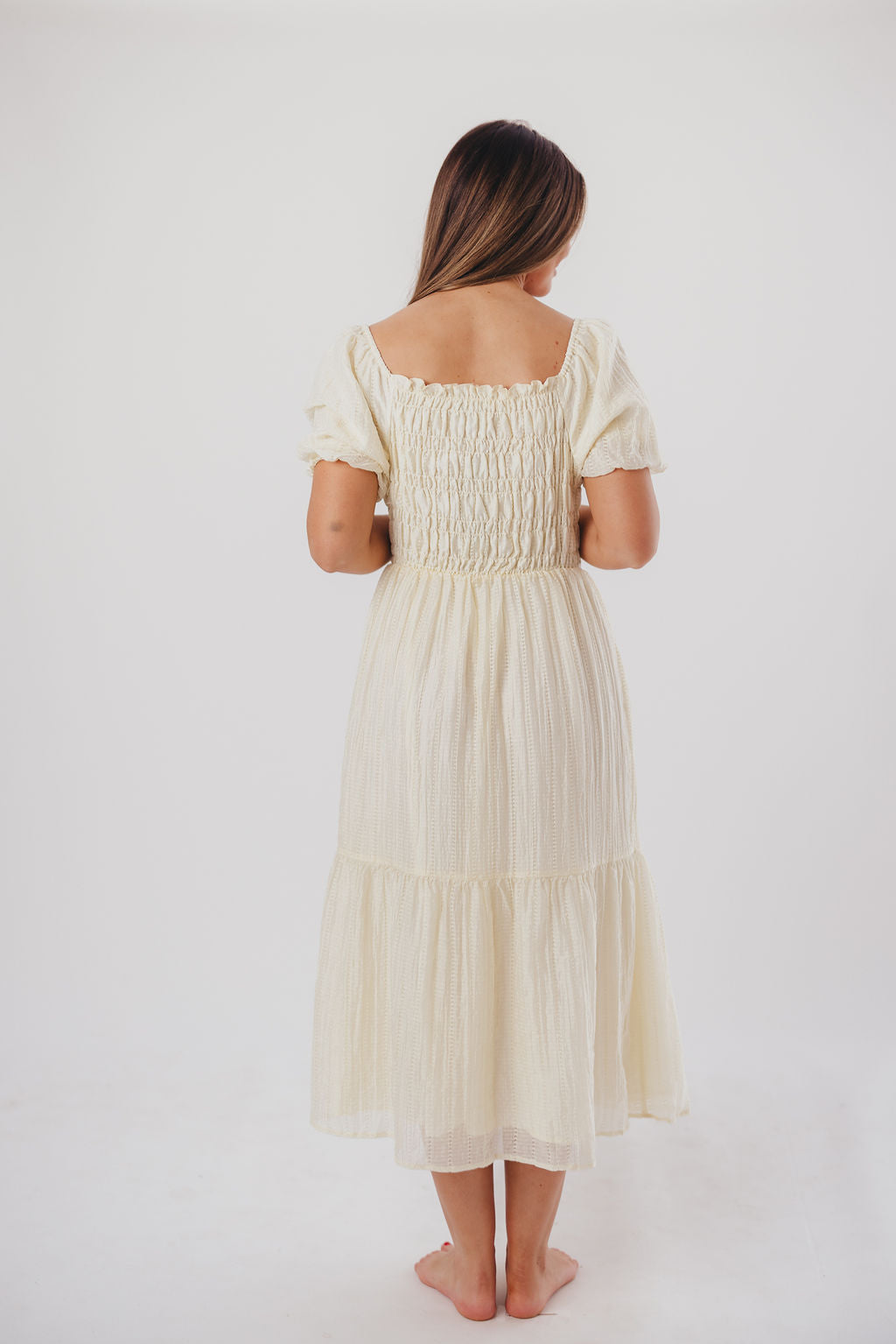 Wynn Midi Dress in Vanilla - Bump Friendly & Inclusive Sizing (XS-3XL)