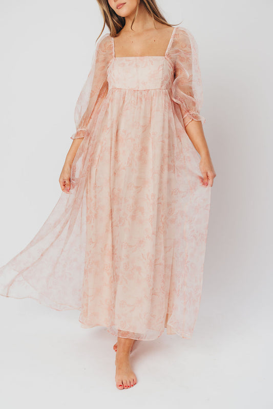 Janine Tiered Maxi Dress in Apricot Ditsy Floral – Worth Collective