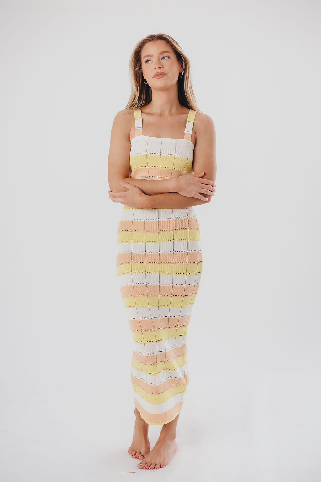 Andi Knit Midi Skirt in Shell Multi - Top Sold Separately