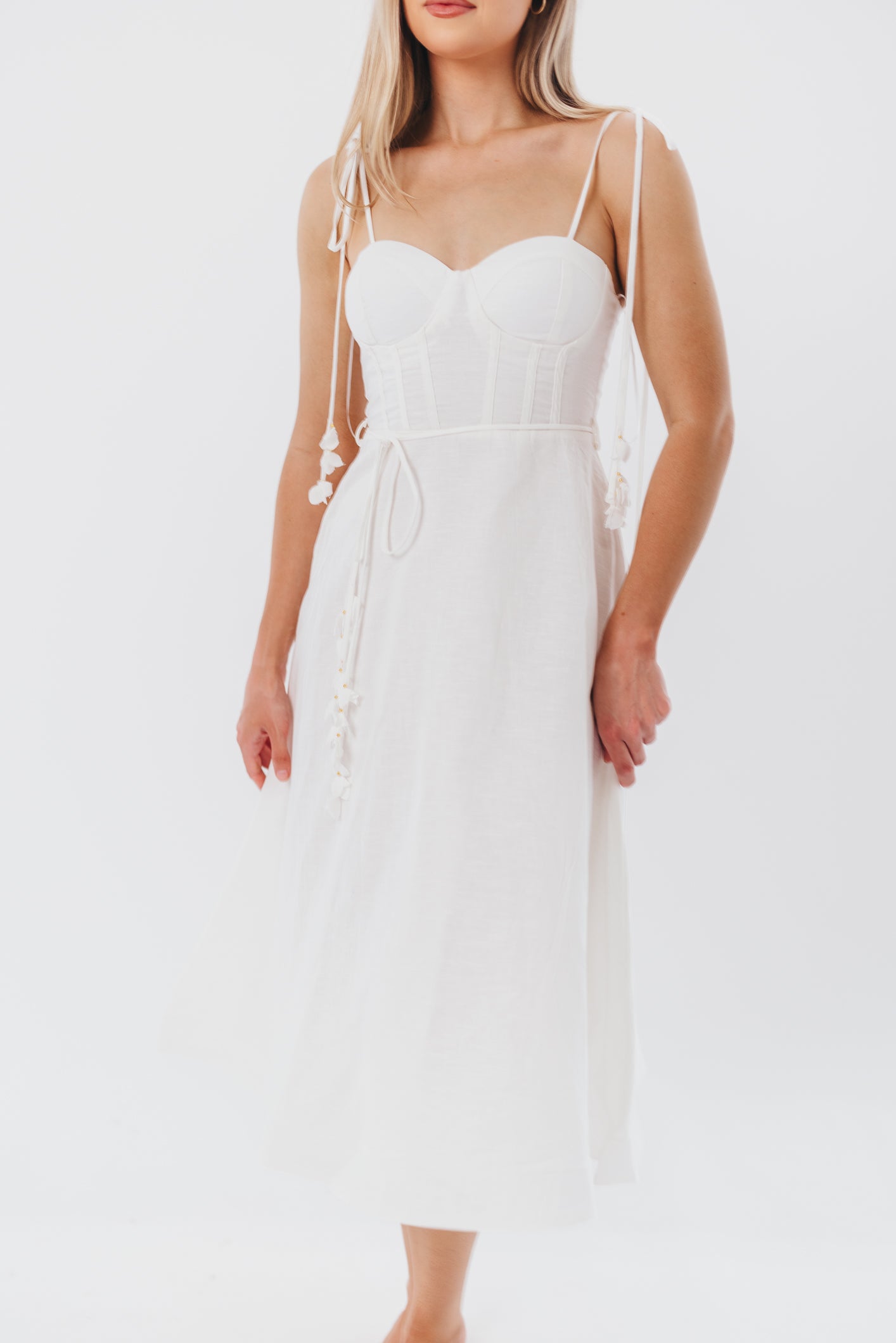 （正規品）andmary Simon flare dress White Shop the Tesla Cami Strap Asymmetrical Knee Length Dress White