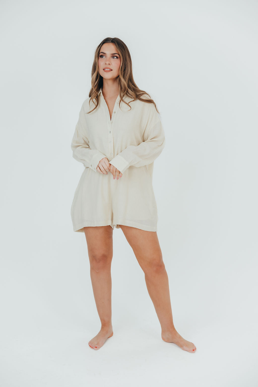 Nursing friendly outlet romper