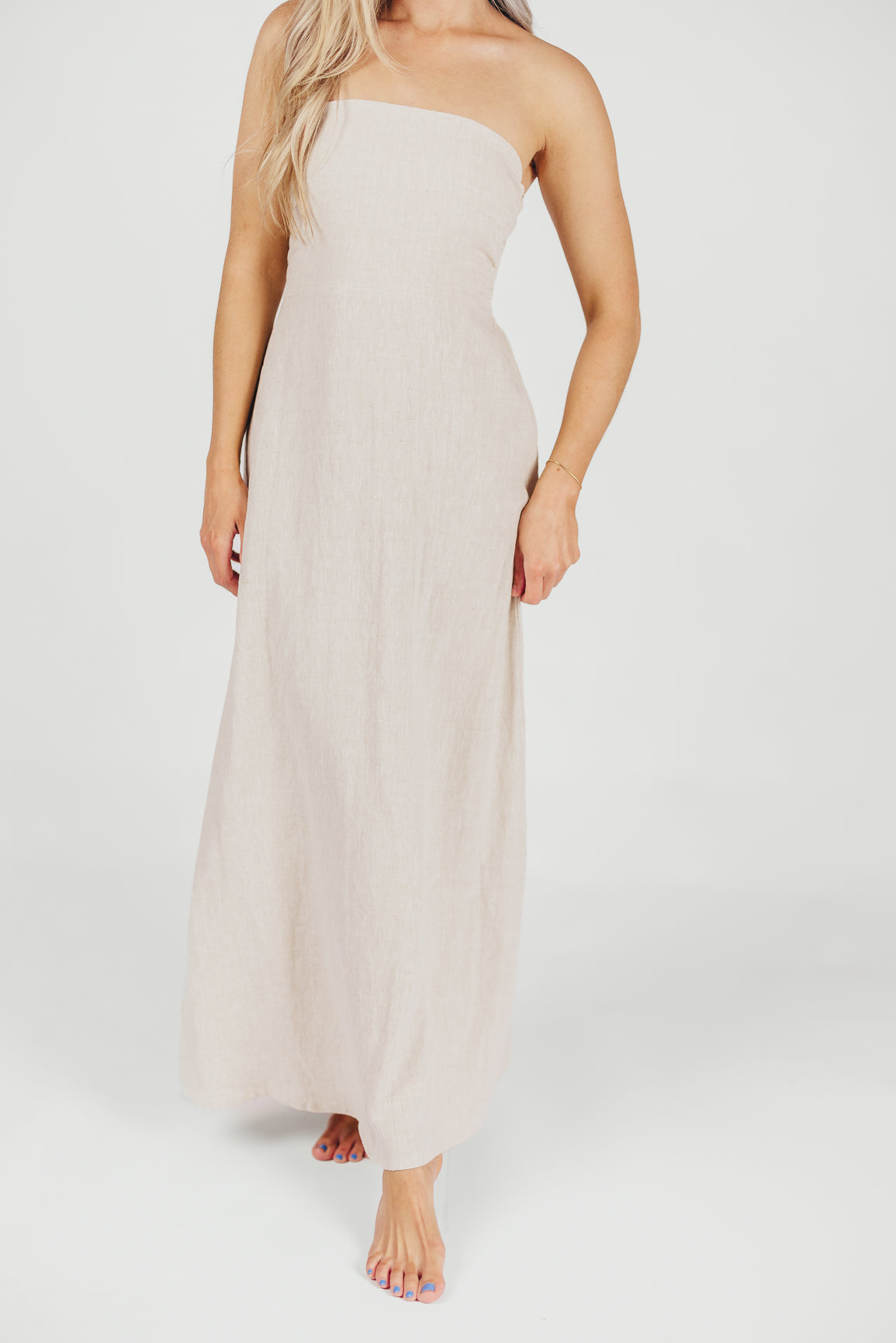 Blair Linen Maxi Dress in Melange