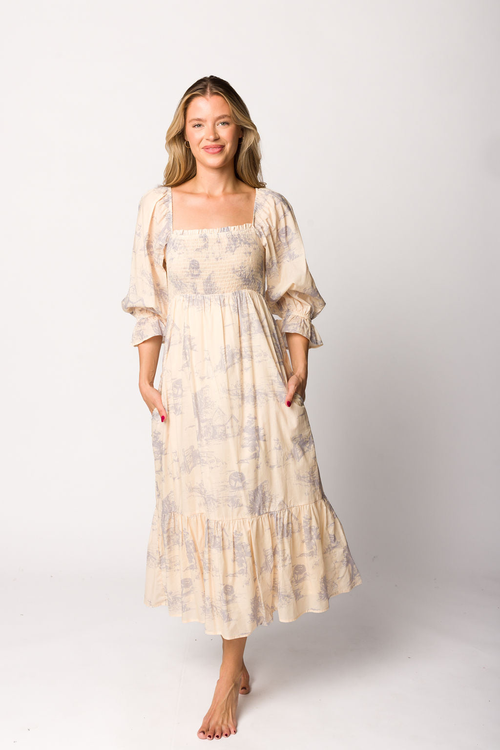 check box tuck dress【beige】 – BUNNY APARTMENT