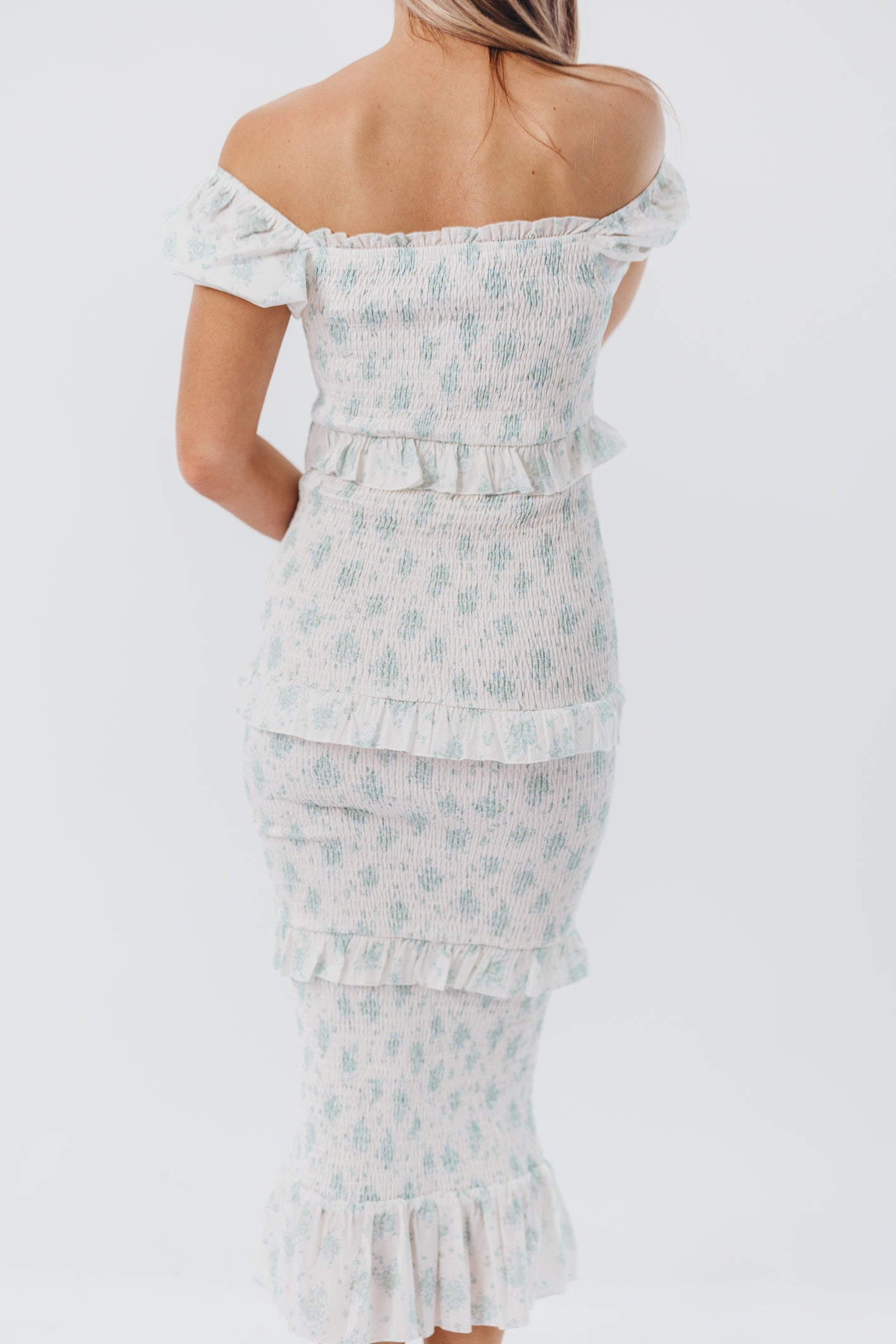 Ada Smocked Dress in Sage Floral - Bump Friendly & Inclusive Sizing (S-1XL)
