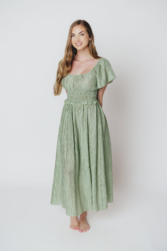 Greta Midi Dress in Green - Inclusive Sizing (S-3XL)