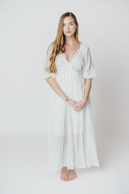 Lana Midi Dress in White - Inclusive Sizing (S-3X) - Cannot Restock