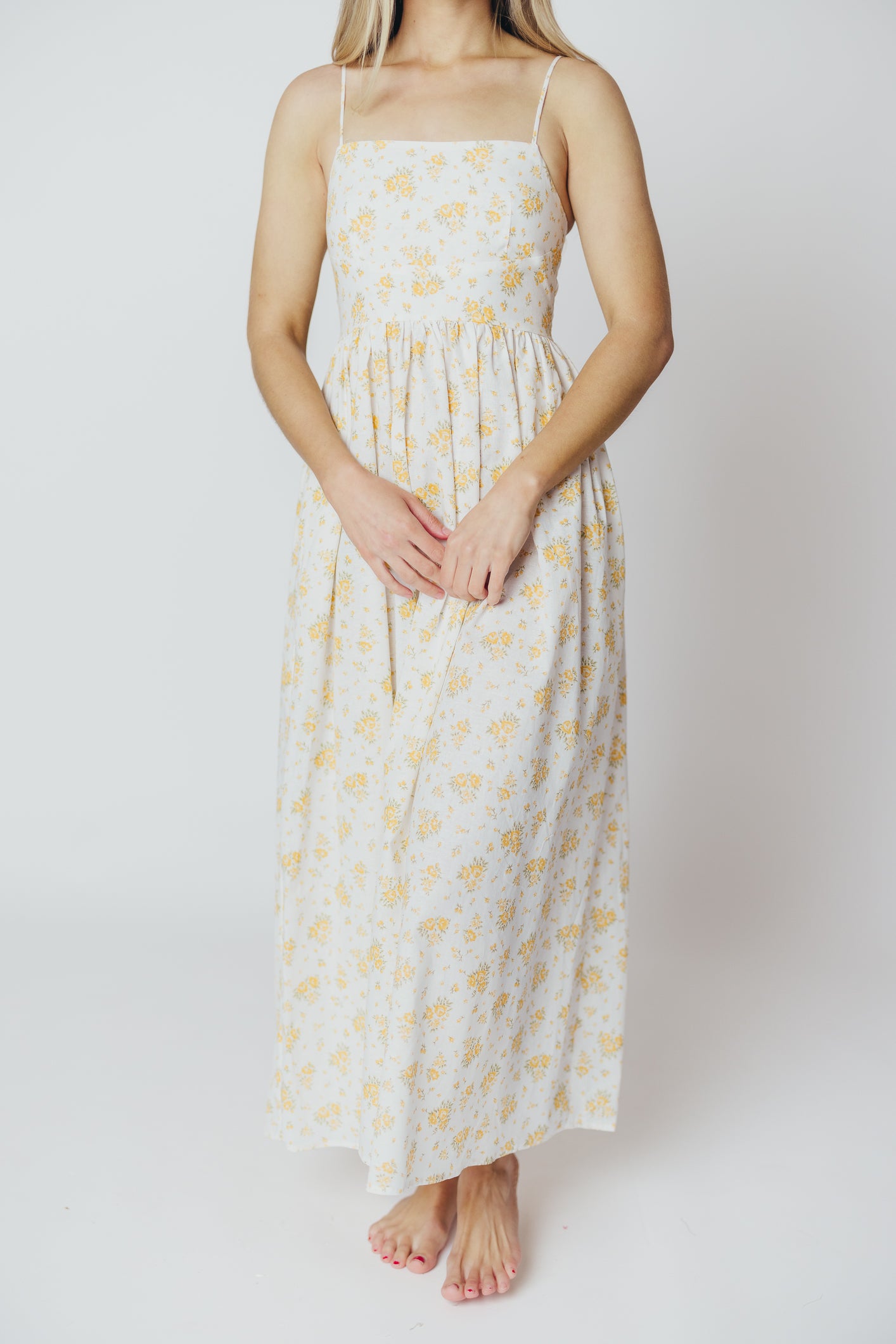 Diane Maxi Dress in White Marigold
