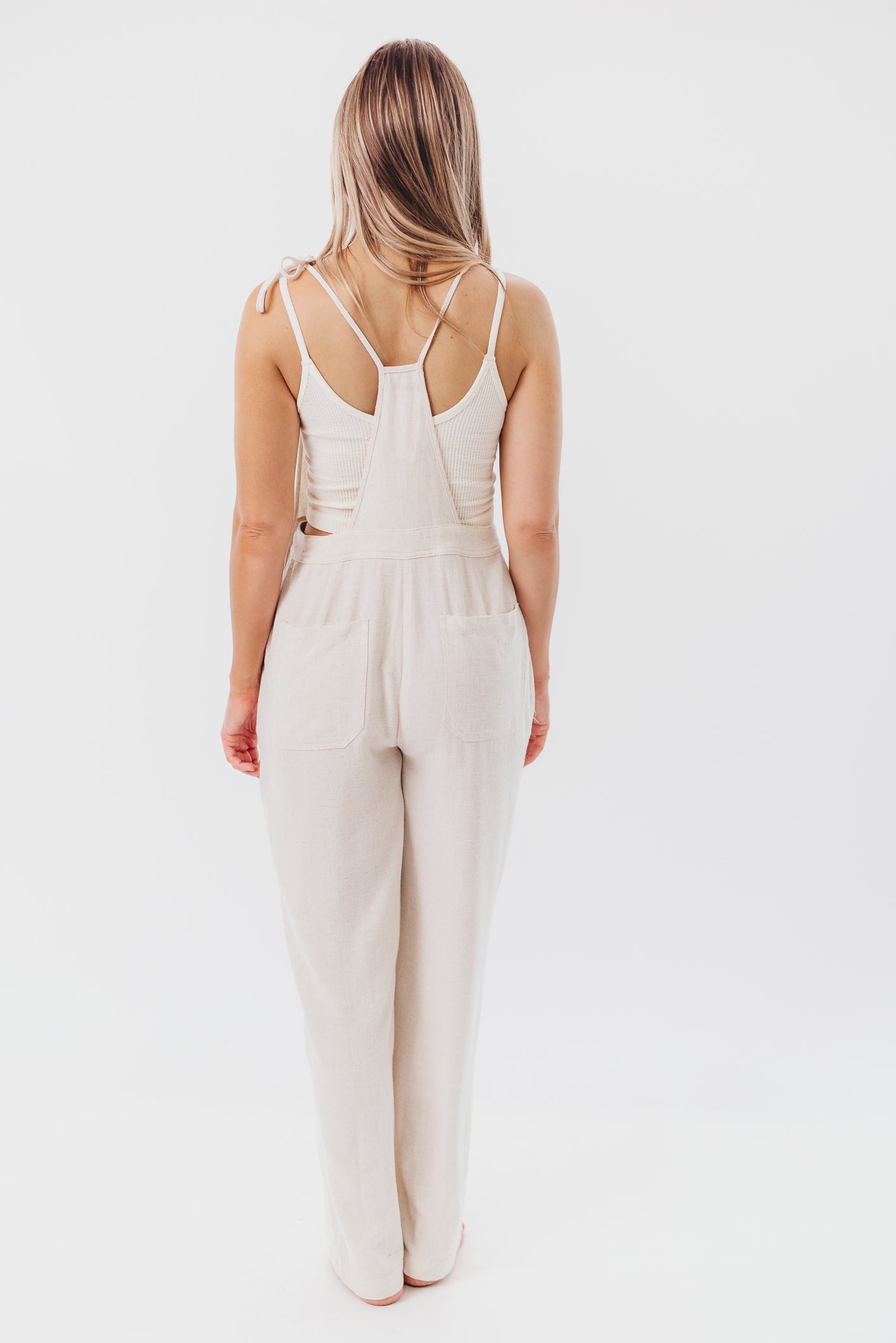 Presley Linen-Blend Overall in Natural