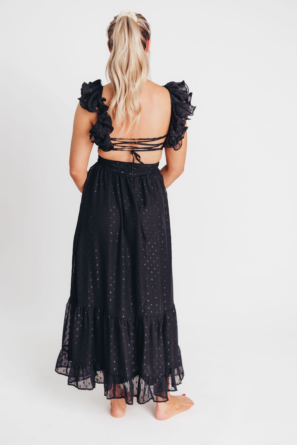Ingrid Embroidered Maxi Dress in Black Dots – Worth Collective