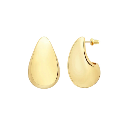 Large Teardrop Earrings in Gold