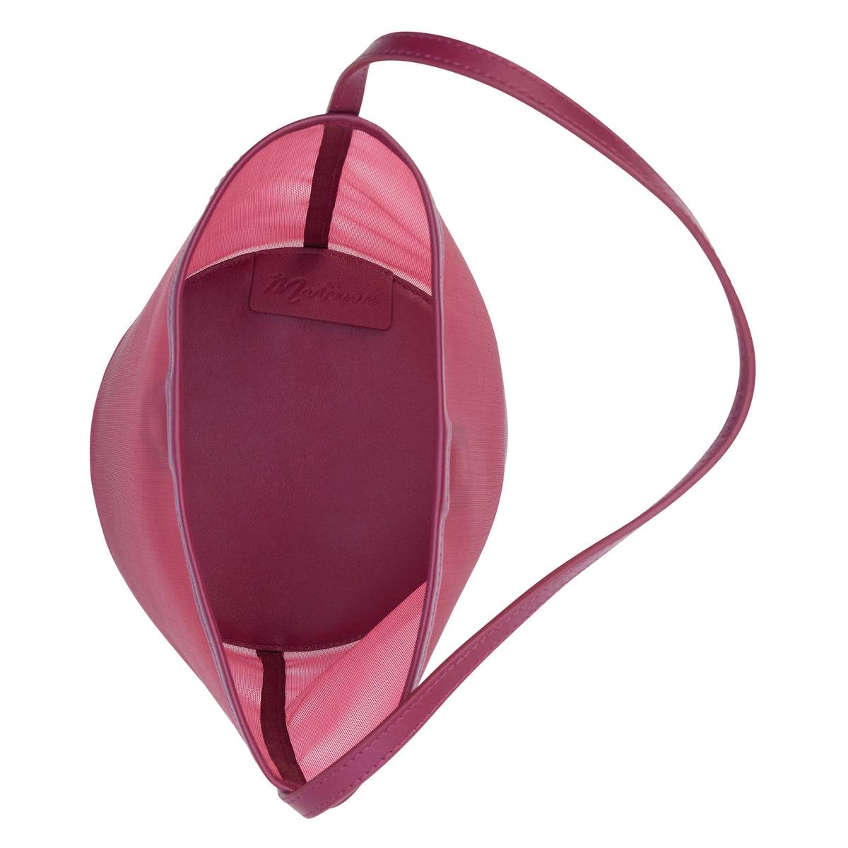 Vancouver Mesh Bucket Bag in Wine, another angle