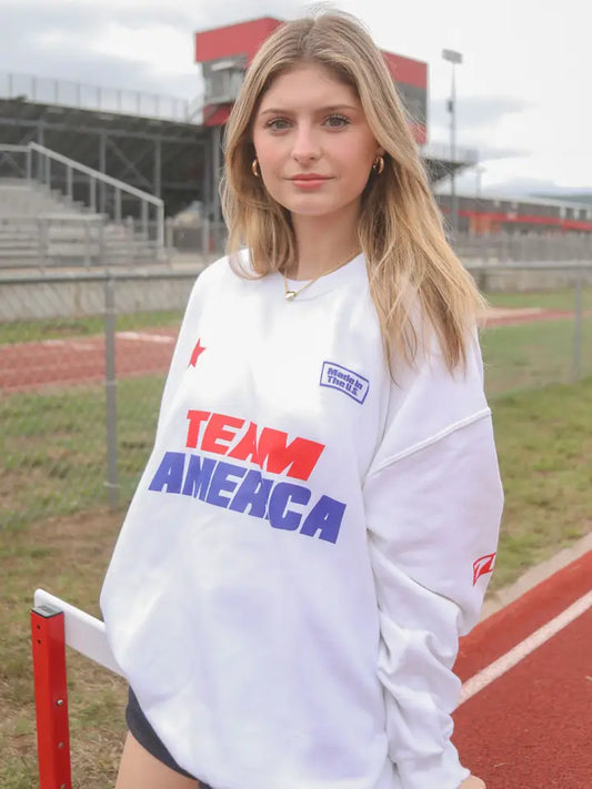 Team America Crew Sweatshirt in White
