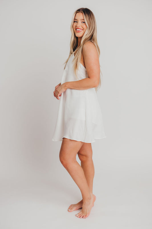 Layne Mini Dress/Romper in White