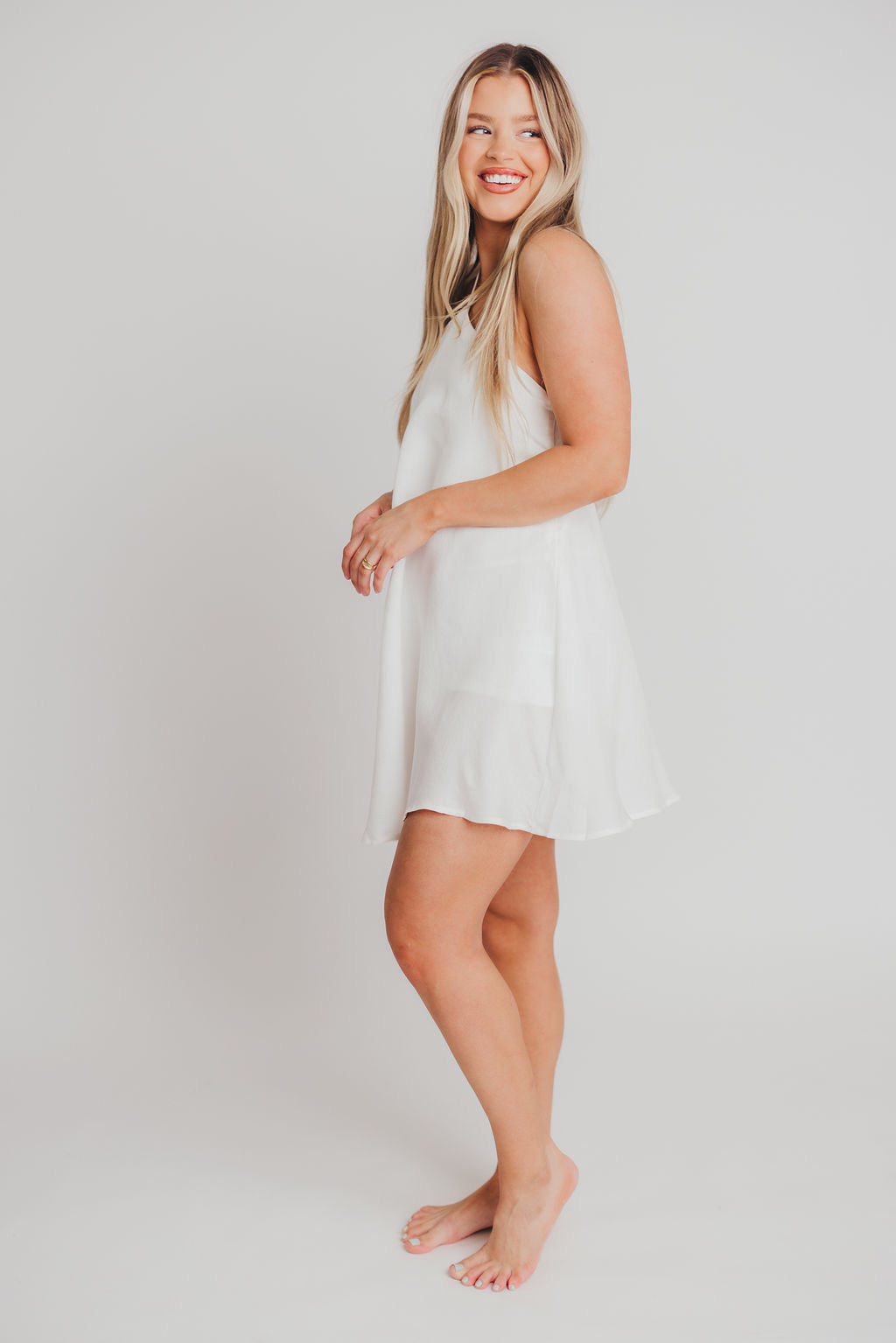 Layne Mini Dress/Romper in White