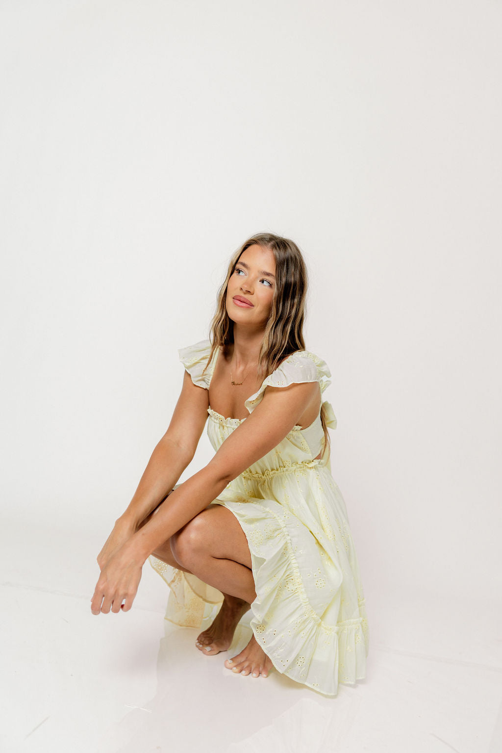 Chelsea Eyelet Mini Dress in Yellow – Worth Collective