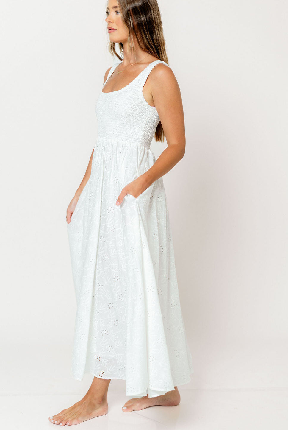olivaceous linen dress Olivaceous Iris Linen Maxi Dress White / Large