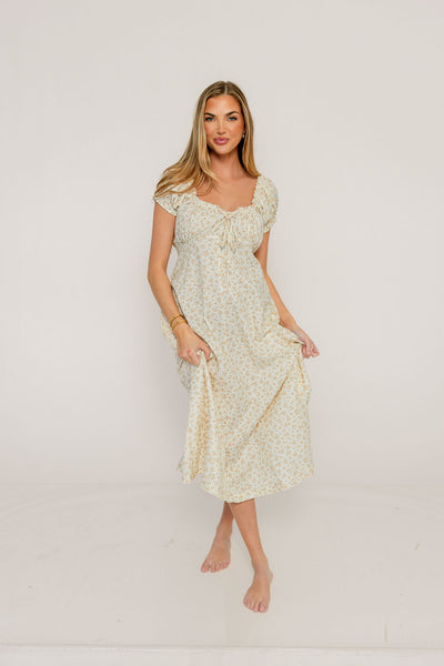 Marley Midi Dress in Cream  Worth Collective