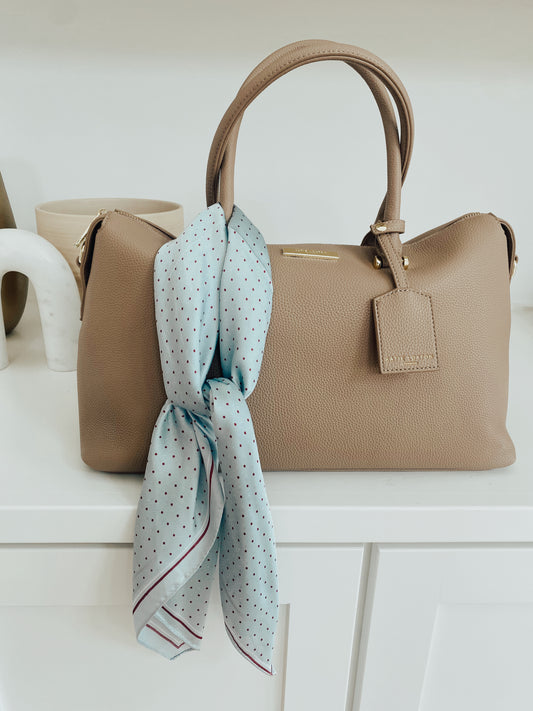 Parisian Neckerchief Scarf in Mint Polka Dot