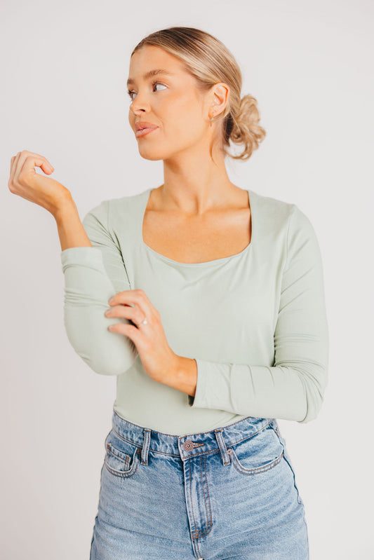 Foundation Bodysuit in Sage (See darker color in photo)