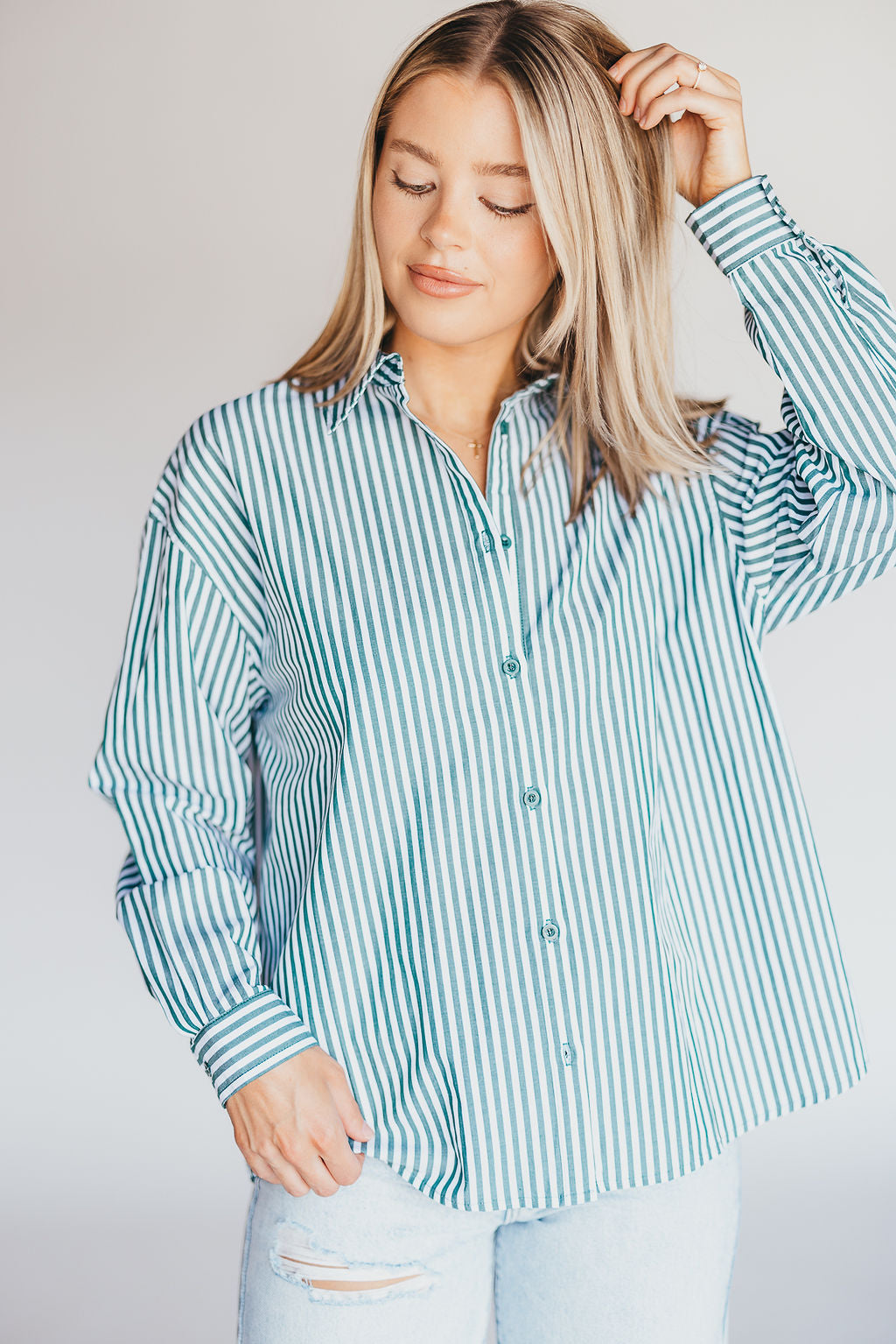 Emry Button-Up Shirt in Green
