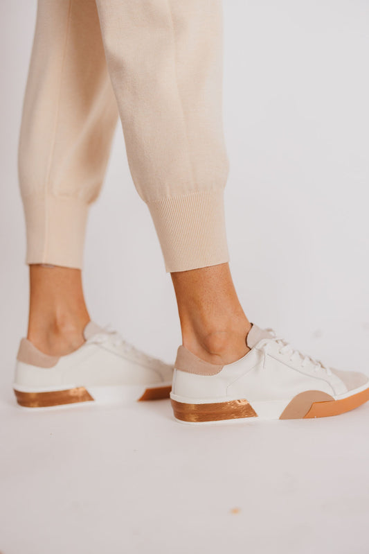 Zina Sneakers in White & Tan